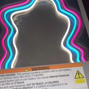 New Wavy Mirror neon Light with Multicolor Border